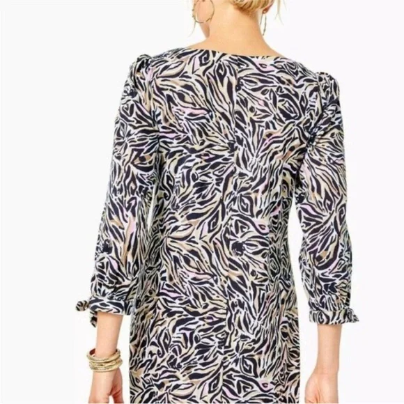 NWT Lilly Pulitzer Cath Mini Dress in Onyx Can You Zee Me - Picture 3 of 9